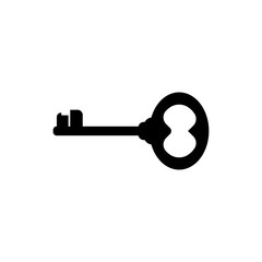 Pictogram key icon. Black icon on white background.
