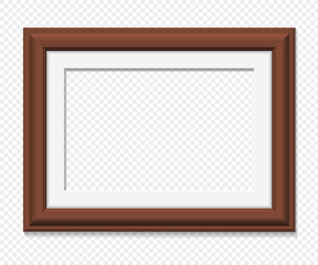 Horizontal rectangular brown frame - obrazy, fototapety, plakaty