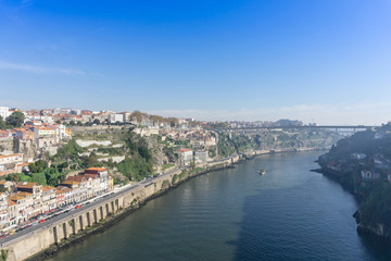 Fototapeta na wymiar PORTO, PORTUGAL - November 17, 2016. old town of Porto and river, Portugal, Europe, is the second largest city in Portugal, has a population of 1.4 million.
