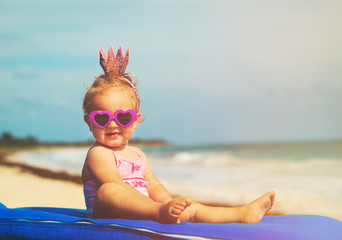 cute little baby princess on tropical beach © nadezhda1906