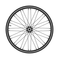Fotobehang Bicycle wheel symbol,vector. Bike rubber. Mountain tyre. Valve. Fitness cycle.MTB. Mountainbike. © 32 pixels