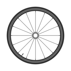 Naklejka premium Symbol koła roweru, wektor. Guma rowerowa. Opona górska. Zawór. Cykl fitness MTB. Rower górski.