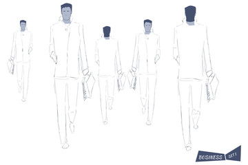 Hand Drawn Business People. Vector concept Illustration.