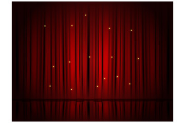 Theater Red Curtains. Vector Illustration. 