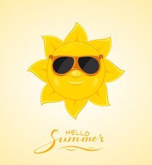 Sun with sunglasses