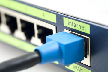 Selective focus, Network cable and router switch