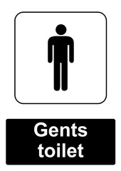 Public Information Sign isolated on a white background -  Gents toilet