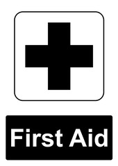 Public Information Sign isolated on a white background -  First aid