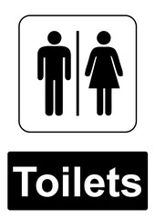 Public Information Sign isolated on a white background -  Toilets