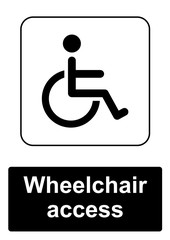 Public Information Sign isolated on a white background -  Wheelchair access