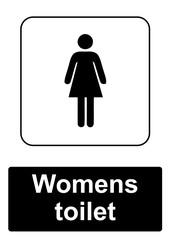Public Information Sign isolated on a white background -  Womens toilet