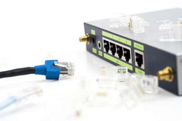 Selective focus, Network cable and router switch