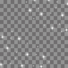 Abstract transparent sparkle glow light effect. Christmas concept. Vector illustration