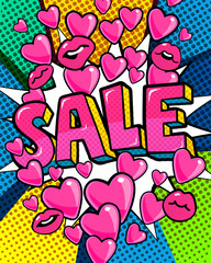 Sale Message in pop art style