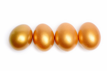 traditional eggs painted in golden color