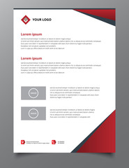 Fototapeta na wymiar Red triangle annual report brochure flyer design template vector