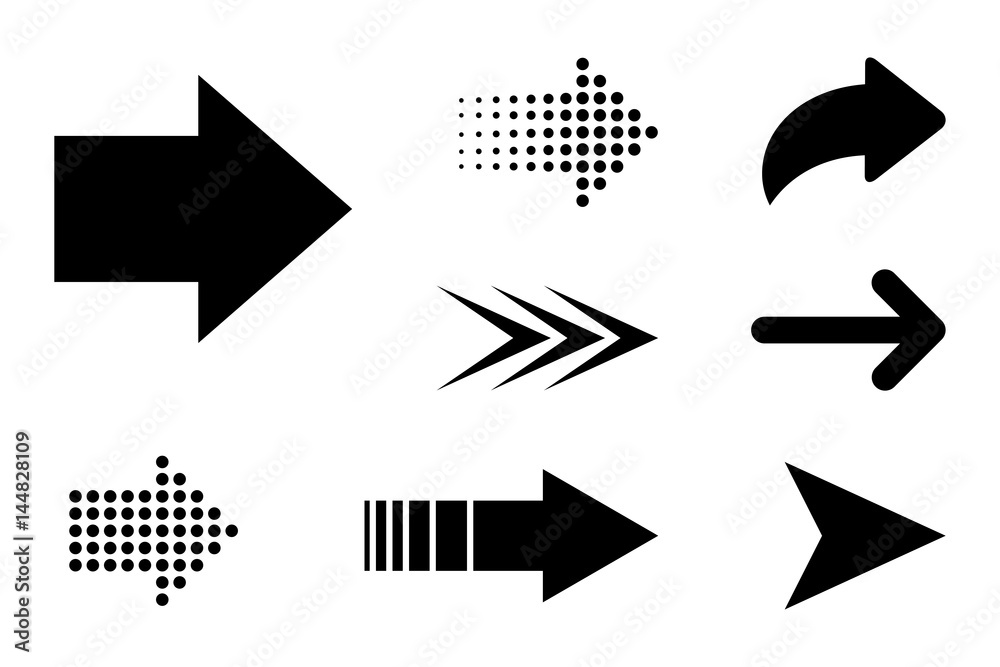 Poster set arrow black icon. arrows vector collection. arrow. arrows black. arrows set. arrow in flat style