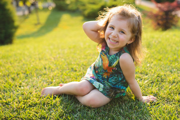 Charming Girl on Grass