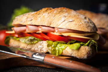 Delicious ciabatta sandwich