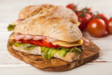 Delicious ciabatta sandwich