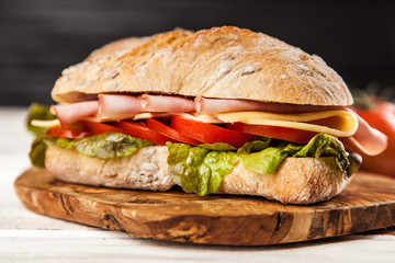 Delicious ciabatta sandwich