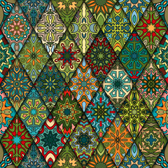 Seamless pattern. Vintage decorative elements. Hand drawn background. Islam, Arabic, Indian, ottoman motifs. Perfect for printing on fabric or paper.