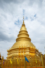 Naklejka premium wat phra that haripunchai is a lanna style temple in lamphun , Thailand