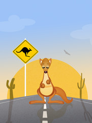Fototapeta premium kangaroos crossing sign