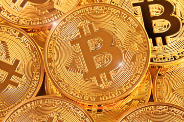 Fototapeta na wymiar golden bitcoin coin