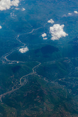 Fototapeta na wymiar The mountains of Montenegro from an airplane