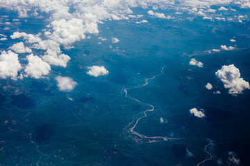 Fototapeta na wymiar The mountains of Montenegro from an airplane