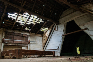 Fototapeta na wymiar derelict interior of an abandoned house