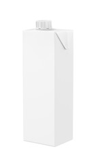 White blank milk box isolated on white background, 3D rendering