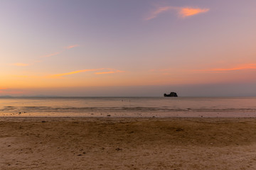 sunset light on the beach