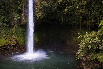 View of the La Fortuna Waterfall in Costa Rica, Central America; Concept for travel in Costa Rica