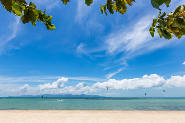 kite surfing on the sea