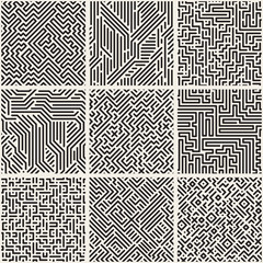 Collection of striped seamless geometric patterns.