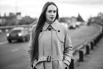 Fototapeta premium Girl on the bridge