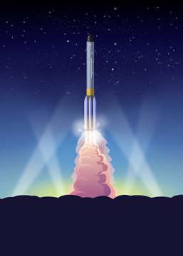 Пуск ракеты вектор старт космос