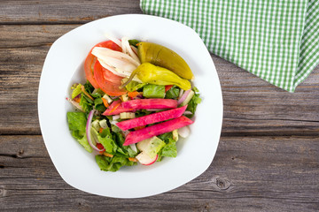 vegetable salad with pickled turnip