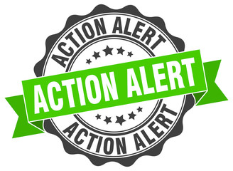 action alert stamp. sign. seal