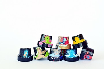 Graffiti Caps on white background