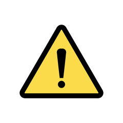 Hazard warning attention sign, vector