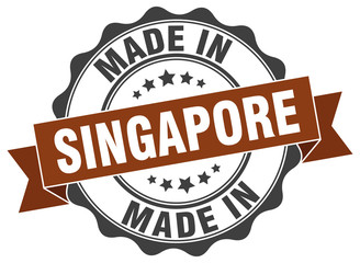 made in Singapore round seal