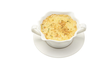 Isolated of lasagna. Traditional italian food.