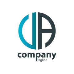 Initial Letter UA VA With Linked Circle Logo