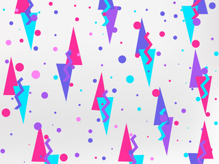 Background with a flat geometric design memphis in the style of 80's. Elements of style bauhaus. Vector illustration