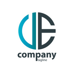 Initial Letter UE VE With Linked Circle Logo