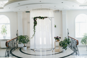 Rustic decor for wedding banquet