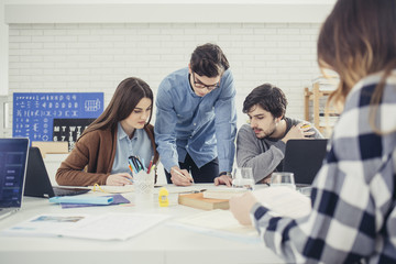 Fototapeta premium College Students Studying Together